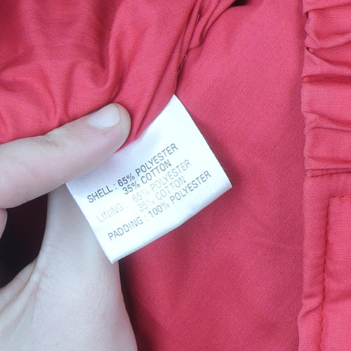 Champion Women's Red Puffer Waistcoat Size S Sleeveless Casual Warm