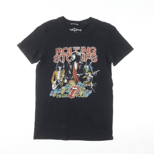 PrettyLittleThing Womens Black Rolling Stones T-Shirt Size M