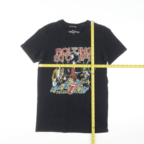 PrettyLittleThing Womens Black Rolling Stones T-Shirt Size M