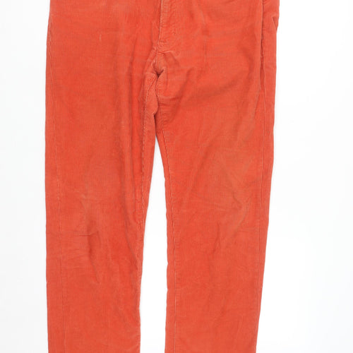 Lands' End Men's Orange Corduroy Straight Fit Trousers 36W