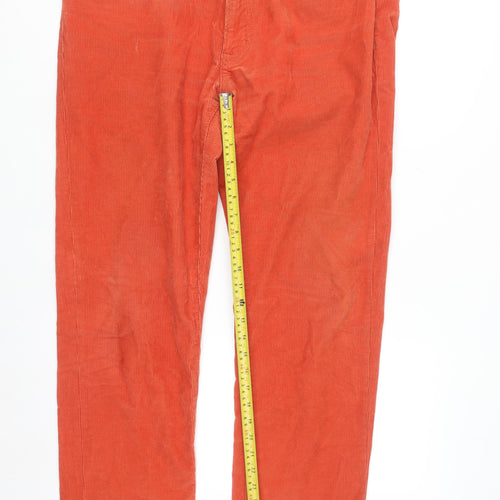 Lands' End Men's Orange Corduroy Straight Fit Trousers 36W