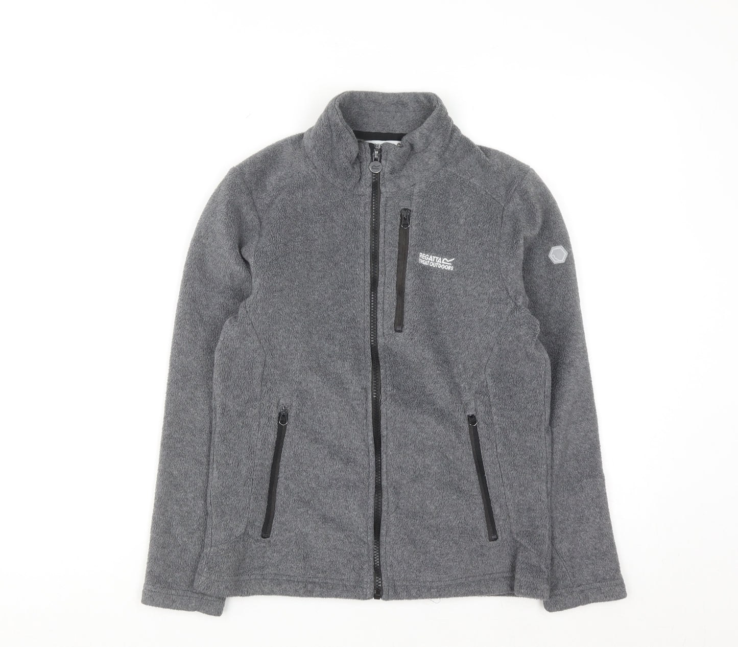 Regatta Boys Grey Fleece Full Zip Jacket 13 Years Outdoor Lightweight Layer