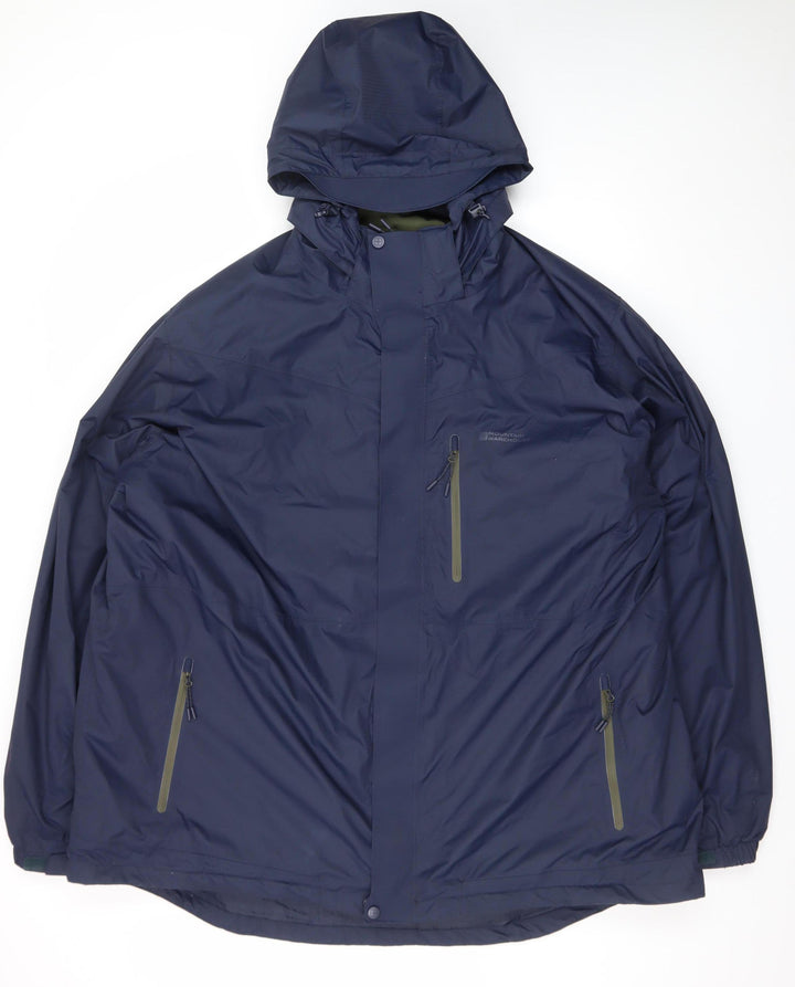 Mountain Warehouse Men’s Blue 4XL Hooded Waterproof Rain Jacket
