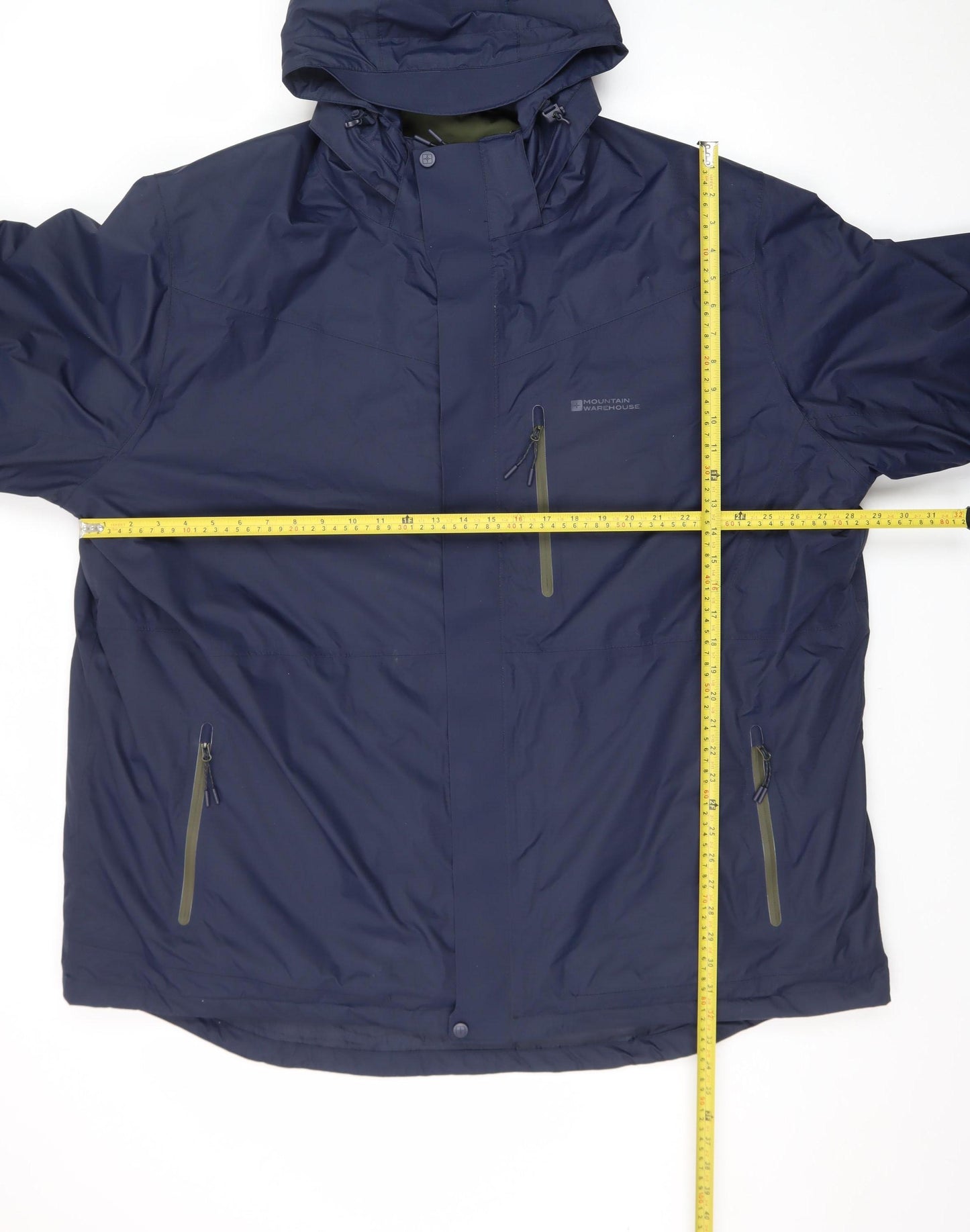 Mountain Warehouse Men’s Blue 4XL Hooded Waterproof Rain Jacket
