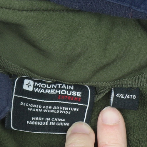 Mountain Warehouse Men’s Blue 4XL Hooded Waterproof Rain Jacket