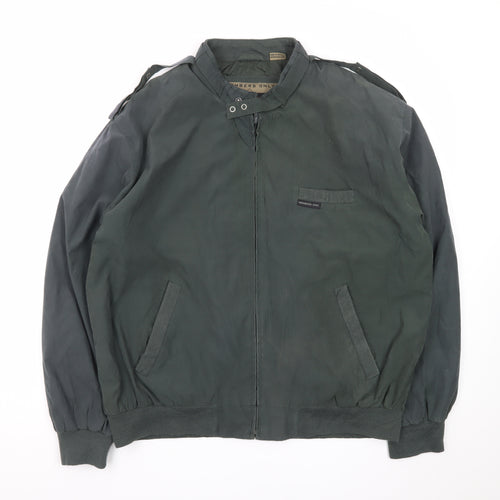 Members Only Men's Green L Bomber Jacket Microfibre Zip-Up