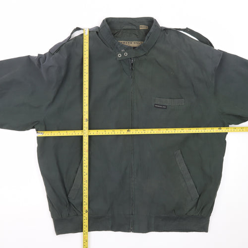 Members Only Men's Green L Bomber Jacket Microfibre Zip-Up