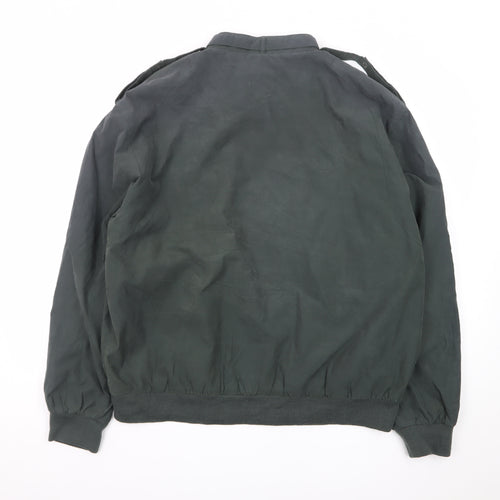 Members Only Men's Green L Bomber Jacket Microfibre Zip-Up