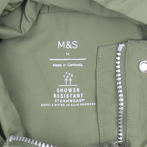 Marks and Spencer Men's Green M Hooded Rain Coat Water Resistant