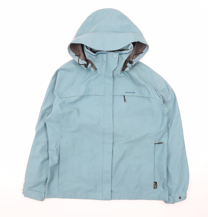 Craghoppers Women Blue Waterproof Hooded Rain Coat Jacket Size 12