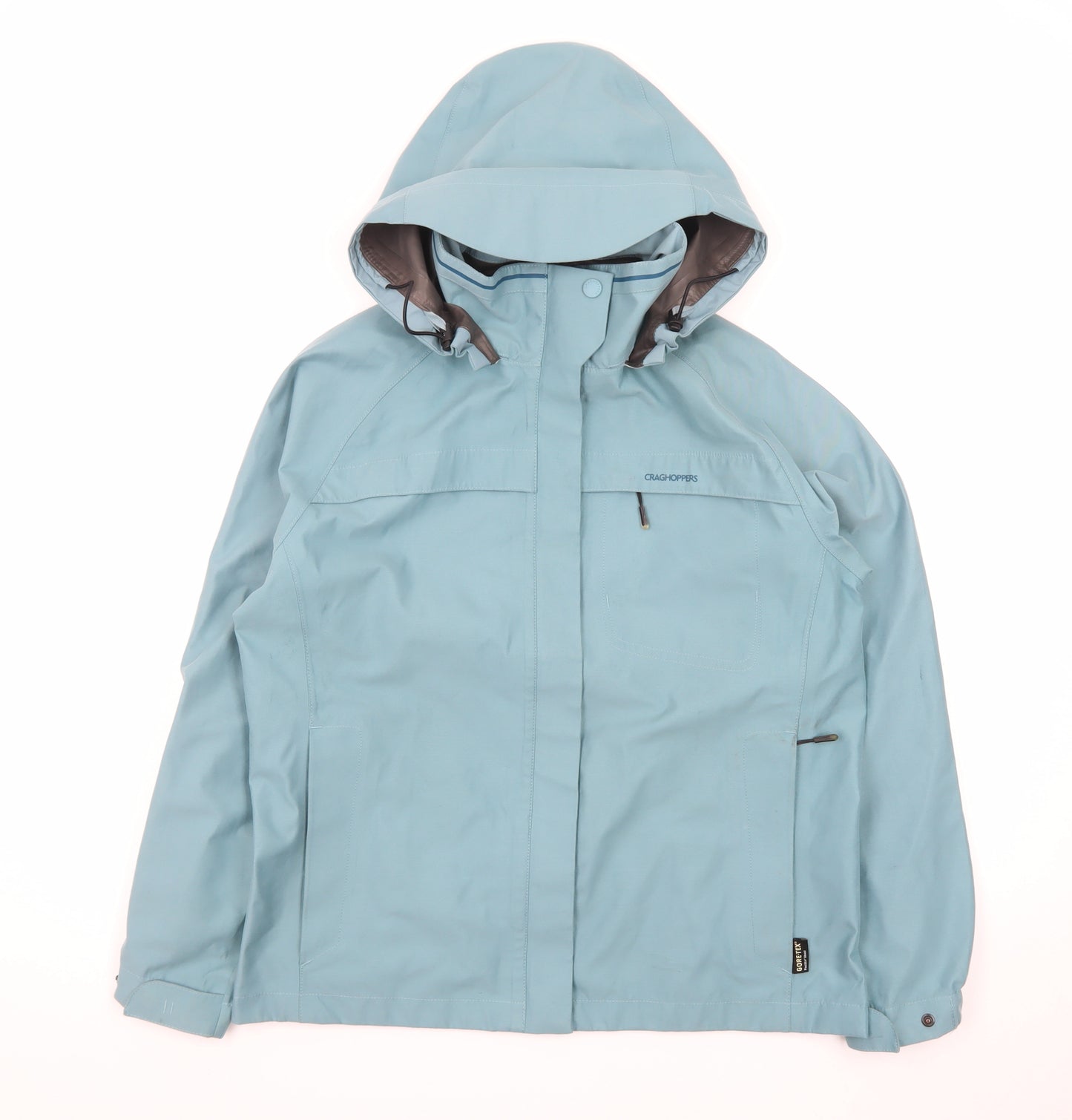 Craghoppers Women Blue Waterproof Hooded Rain Coat Jacket Size 12