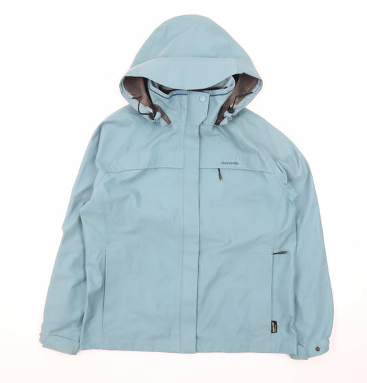 Craghoppers Women Blue Waterproof Hooded Rain Coat Jacket Size 12
