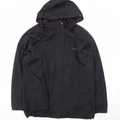 Freedom Trail Women's Black Waterproof Hooded Rain Jacket Size 18