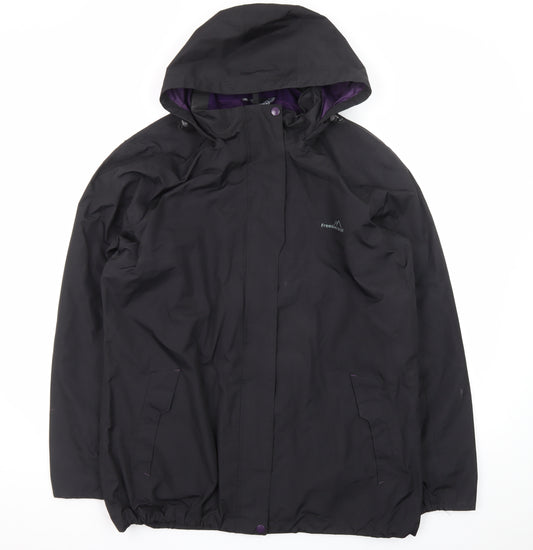 Freedom Trail Women's Black Waterproof Hooded Rain Jacket Size 18