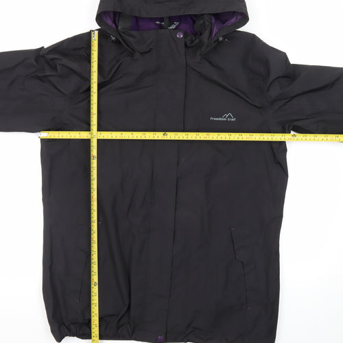 Freedom Trail Women's Black Waterproof Hooded Rain Jacket Size 18