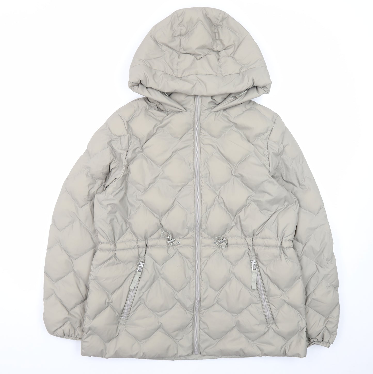 Marks and Spencer Women Beige Size 14 Hooded Puffer Jacket