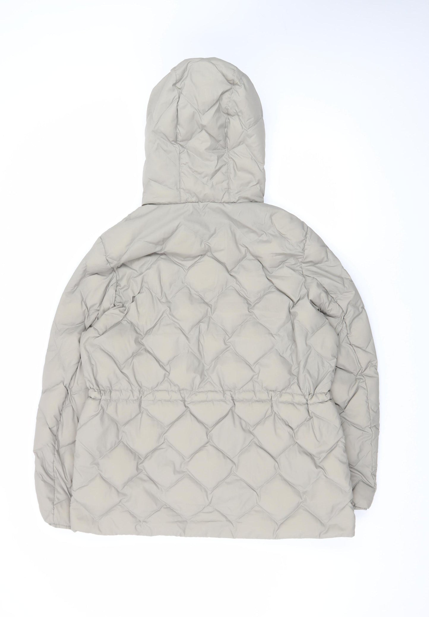 Marks and Spencer Women Beige Size 14 Hooded Puffer Jacket