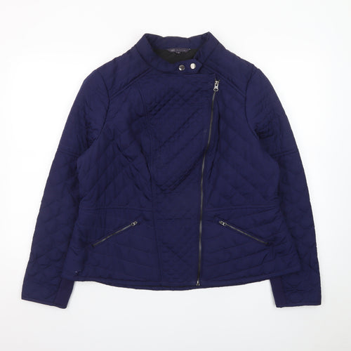 Marks and Spencer Women’s Blue Quilted Short Zip Jacket Size 18