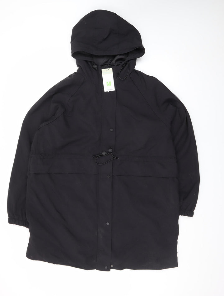 Primark Men’s Black Hooded Parka Coat M Long Polyester Winter Casual