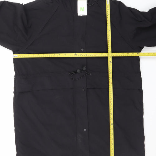 Primark Men’s Black Hooded Parka Coat M Long Polyester Winter Casual