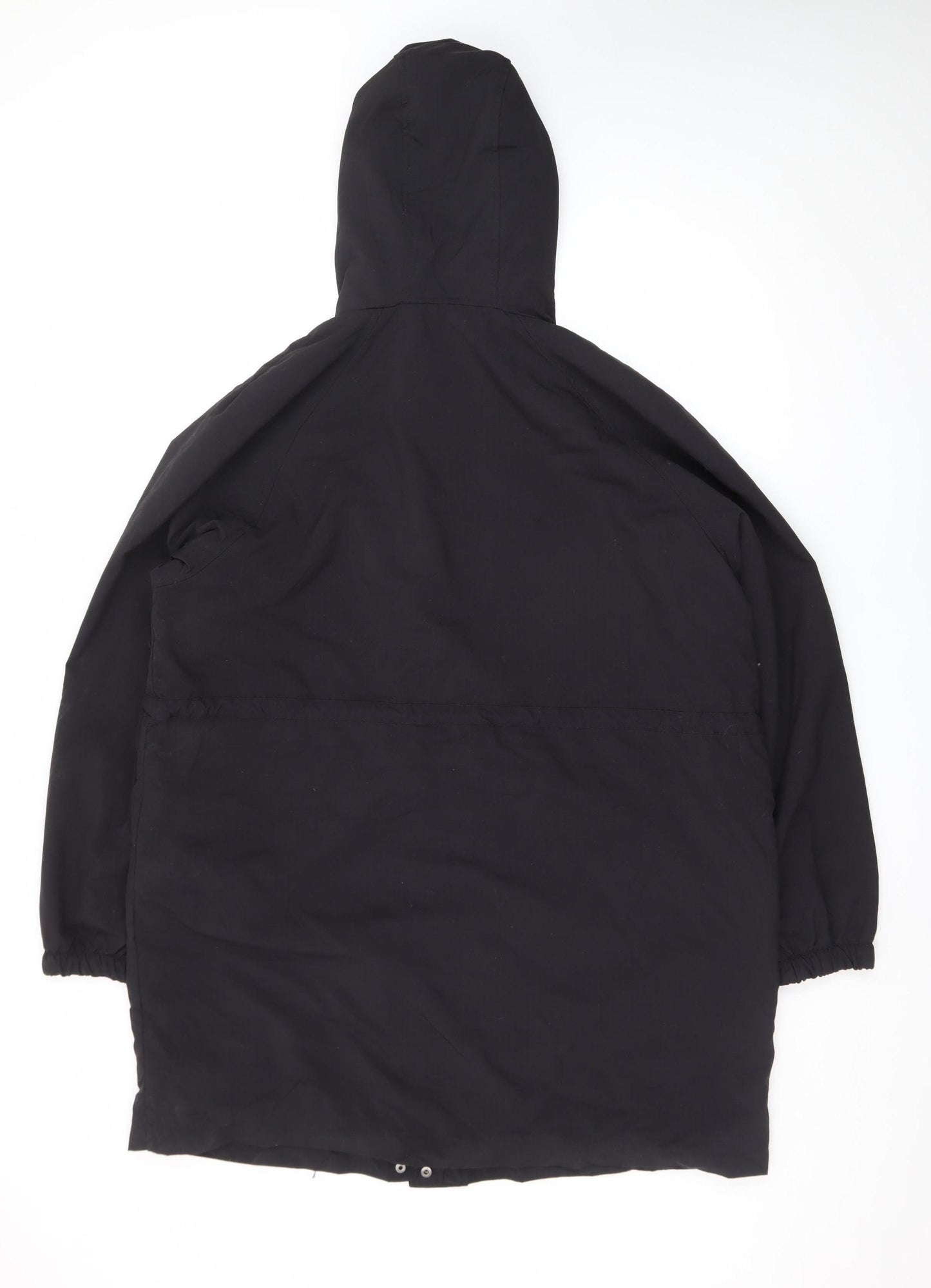 Primark Men’s Black Hooded Parka Coat M Long Polyester Winter Casual