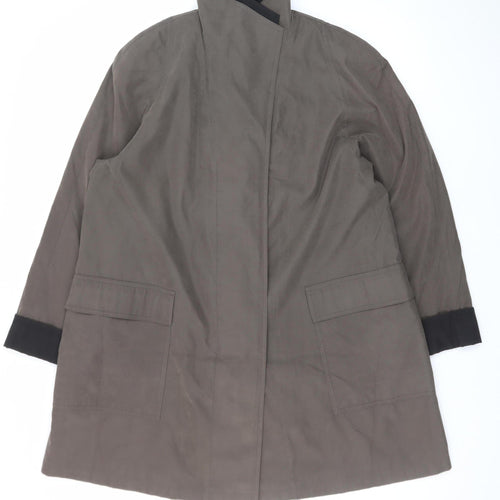 Gallery Women's Brown Long Overcoat Coat M Lined Polyester