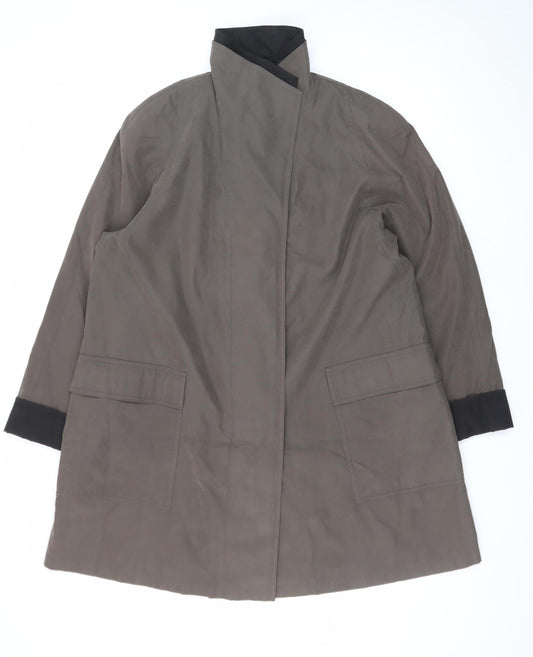 Gallery Women's Brown Long Overcoat Coat M Lined Polyester