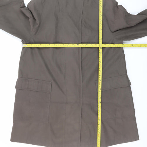 Gallery Women's Brown Long Overcoat Coat M Lined Polyester
