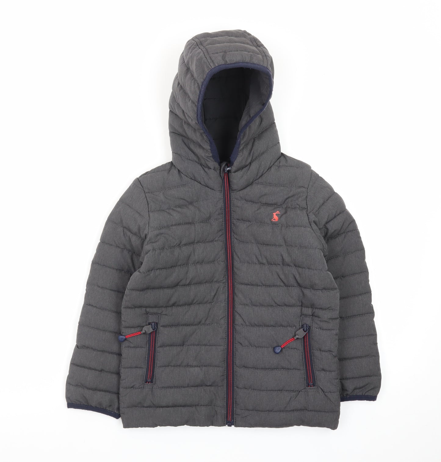 Joules Boys Grey Puffer Jacket Hooded Showerproof Lightweight 6 Years