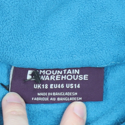 Mountain Warehouse Women Blue Fleece Full Zip Hoodie UK 18