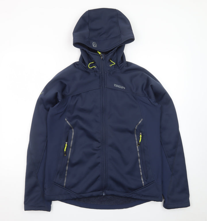 TOG24 Men's Blue Softshell Hooded Jacket Size M Windproof
