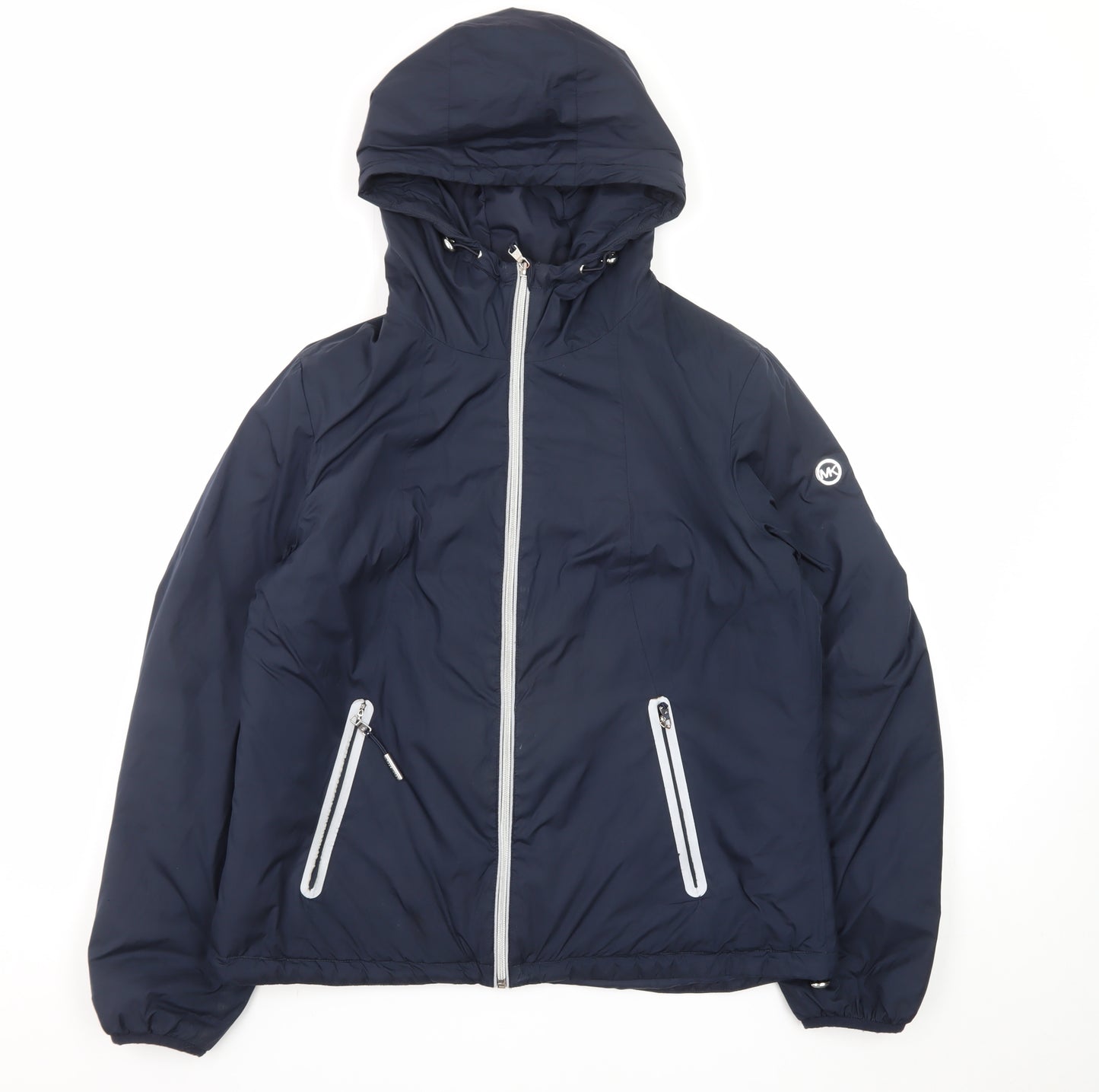 Michael Kors Women's Blue Hooded Puffer Jacket Size M