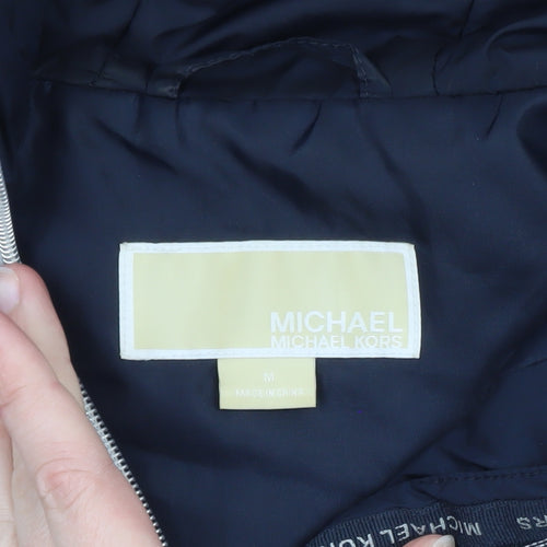 Michael Kors Women's Blue Hooded Puffer Jacket Size M