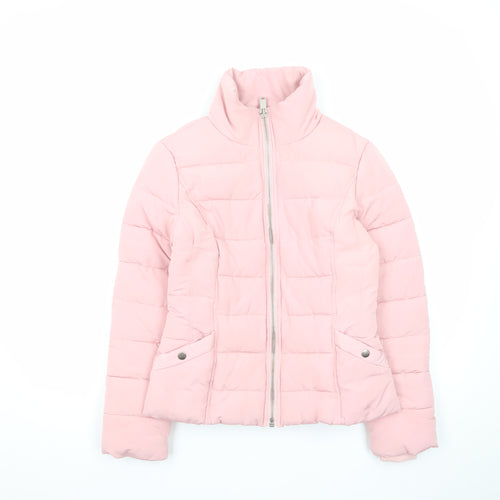 Miss Selfridge Women's Pink Puffer Jacket UK 8 Lightweight