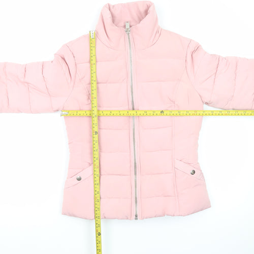 Miss Selfridge Women's Pink Puffer Jacket UK 8 Lightweight