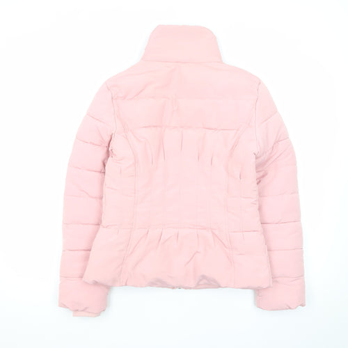 Miss Selfridge Women's Pink Puffer Jacket UK 8 Lightweight