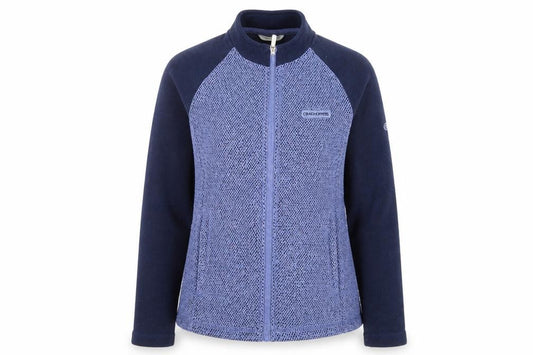 Front view of Craghoppers Women's Blue Full Zip Fleece Jacket UK 8