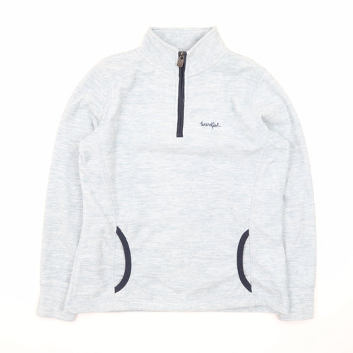 Weird Fish Women's Light Blue 1/4 Zip Pullover Sweatshirt Size 12