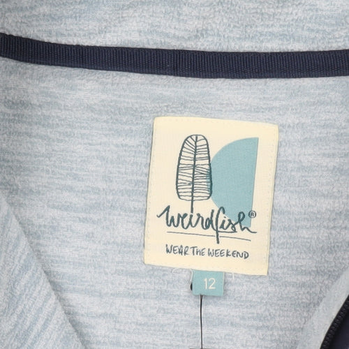 Weird Fish Women's Light Blue 1/4 Zip Pullover Sweatshirt Size 12