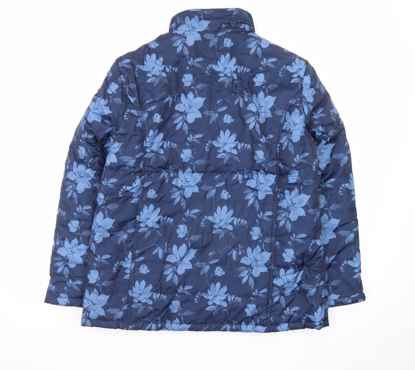 Atlas For Women Blue Floral Puffer Jacket Women’s UK 12-14 Mid-Length