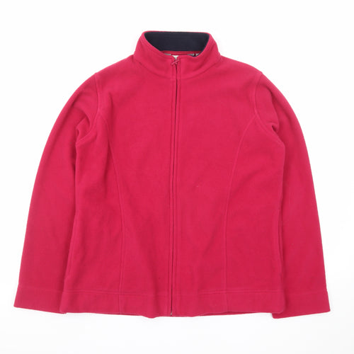 EWM Women’s Red Fleece Full Zip Jacket Size M 14-16 Lightweight