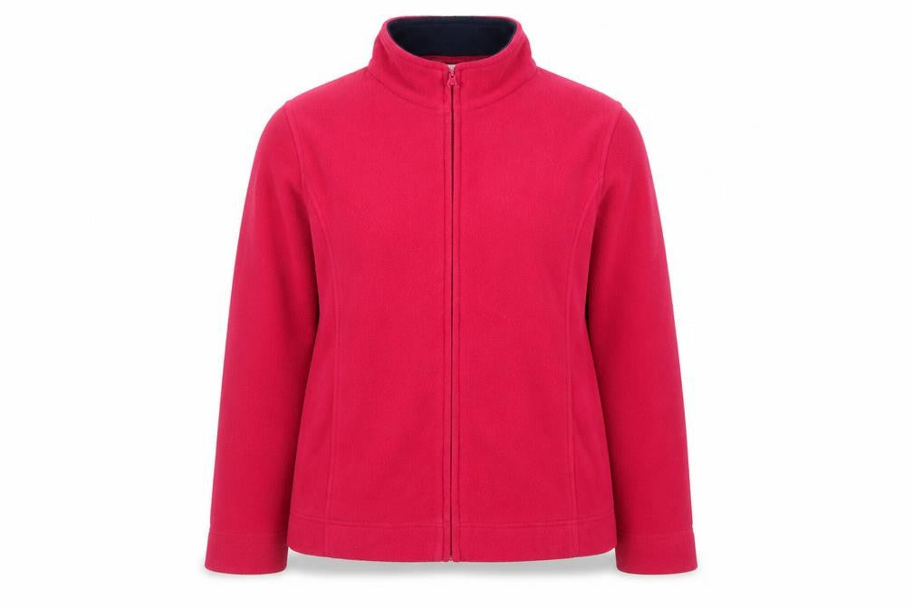 EWM Women’s Red Fleece Full Zip Jacket Size M 14-16 Lightweight