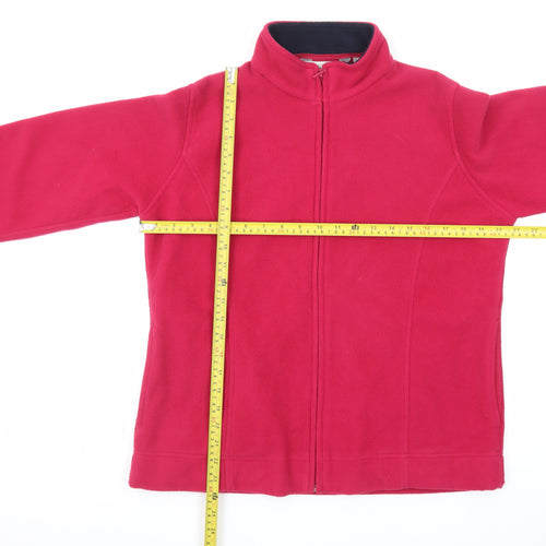 EWM Women’s Red Fleece Full Zip Jacket Size M 14-16 Lightweight