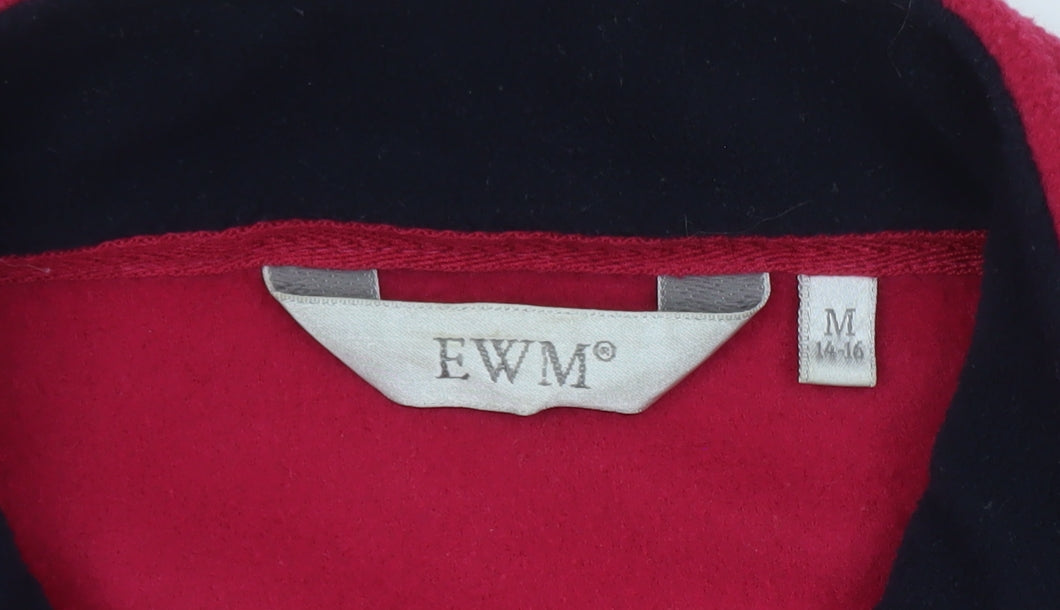 EWM Women’s Red Fleece Full Zip Jacket Size M 14-16 Lightweight