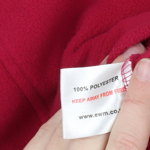 EWM Women’s Red Fleece Full Zip Jacket Size M 14-16 Lightweight