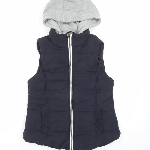 New Look Women’s Black Hooded Puffer Waistcoat UK 12