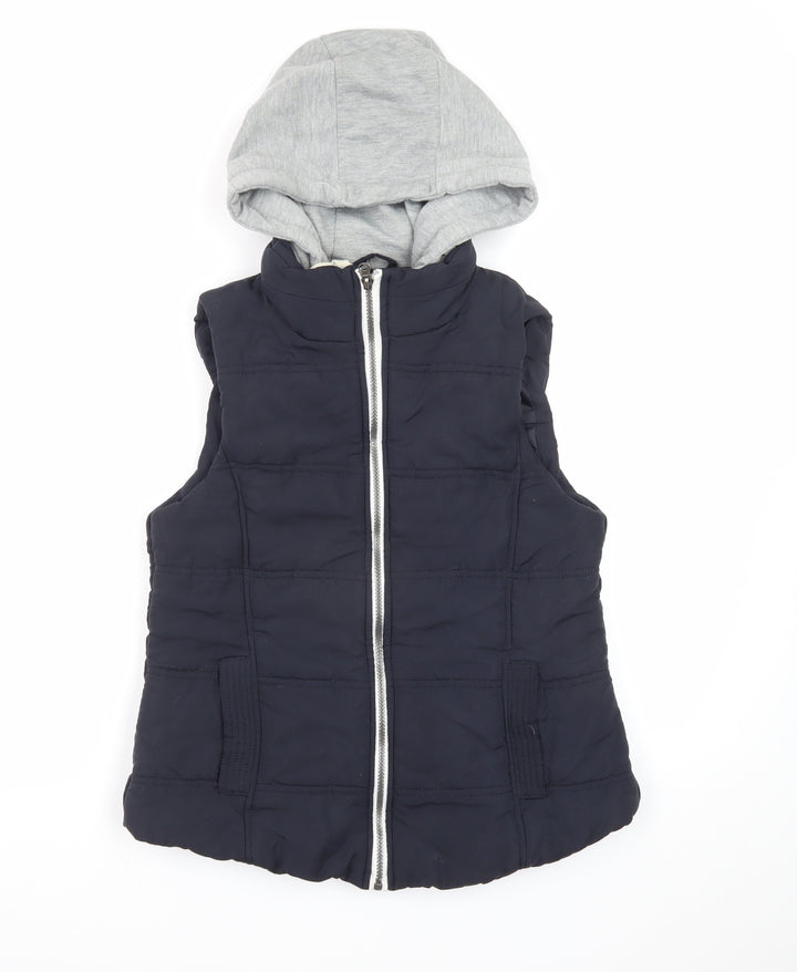 New Look Women’s Black Hooded Puffer Waistcoat UK 12