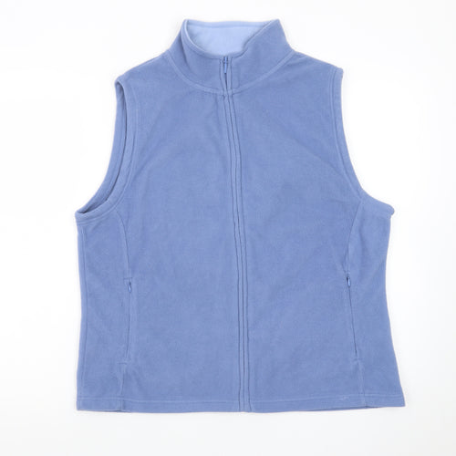 Isle Essentials Women's Blue Fleece Zip Waistcoat Size 18-20
