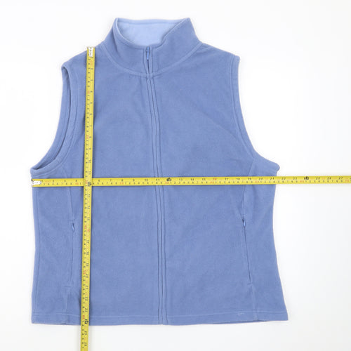 Isle Essentials Women's Blue Fleece Zip Waistcoat Size 18-20
