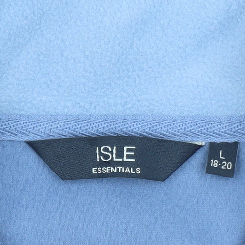 Isle Essentials Women's Blue Fleece Zip Waistcoat Size 18-20